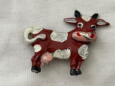 Vintage/ stara brosna krava zviera  stav foto, 