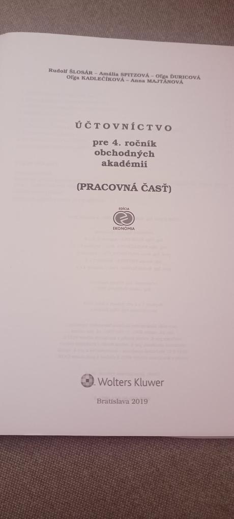 Účtovníctvo pre 4.ročník obchodných akadémií praco, 