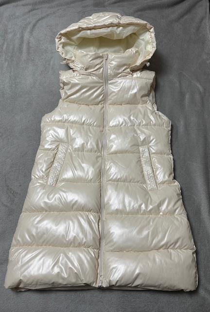 Metalická béžová predĺžená vesta, l / m