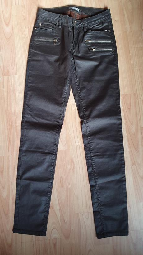 Orsay hnedé nohavice s ozdobnými zipsami 32 xs, orsay,32