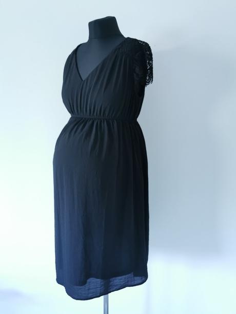 Tehotenské čierne šaty s čipkou h&m, h&m,m