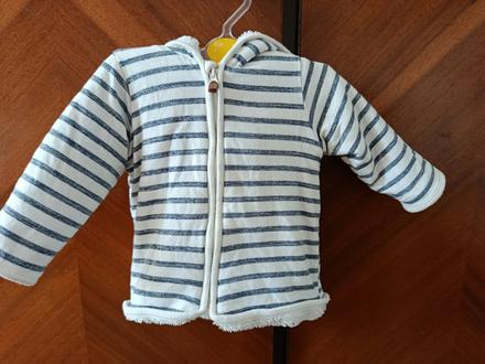 Detská teplá bunda/mikina s uškami, h&m,74