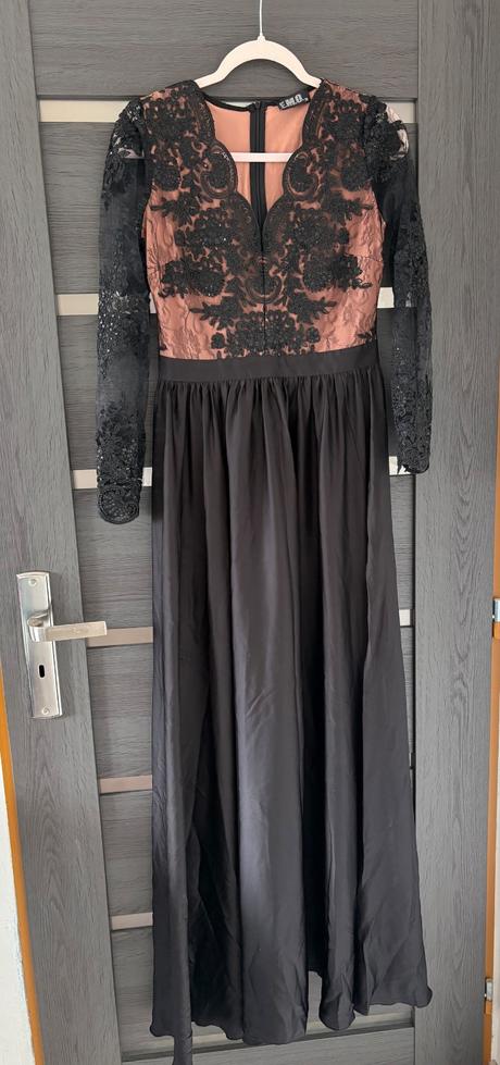 Čiernobéžové spoločenské šaty, m