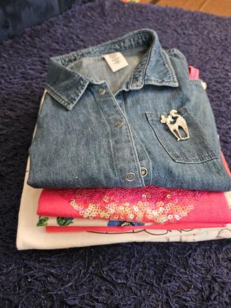 6ks triciek kratky rukav 134-140, next,134