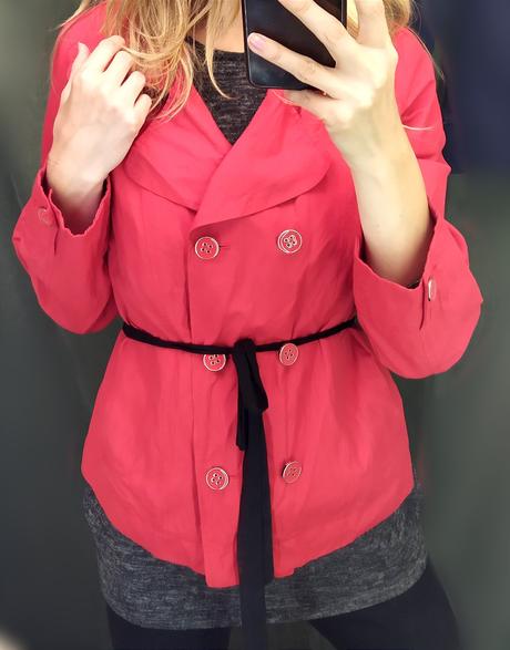 Červený kabátik long island, s