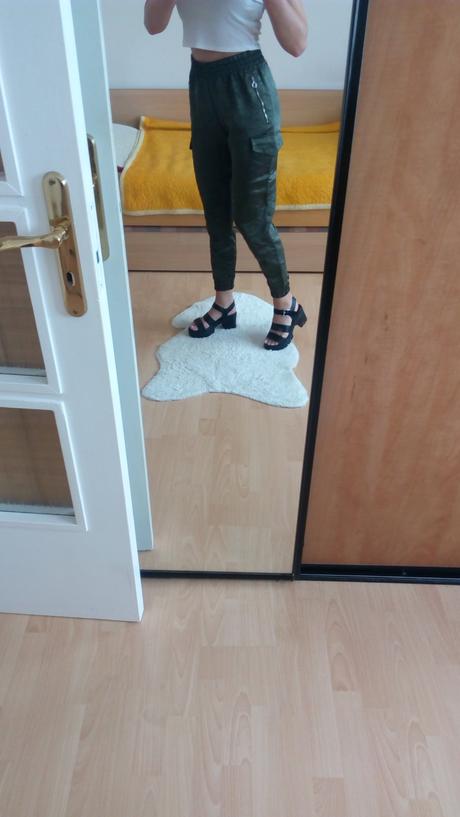 Zara nohavice lesklé, zara,s