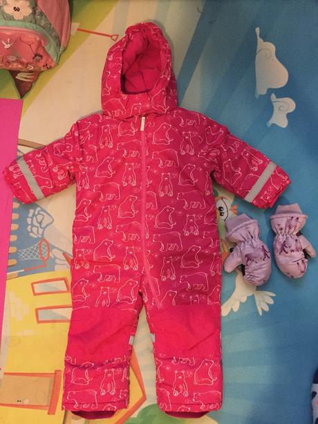 Zimny overal s macikmi +rukavicky frozen zadarmo, topomini,86