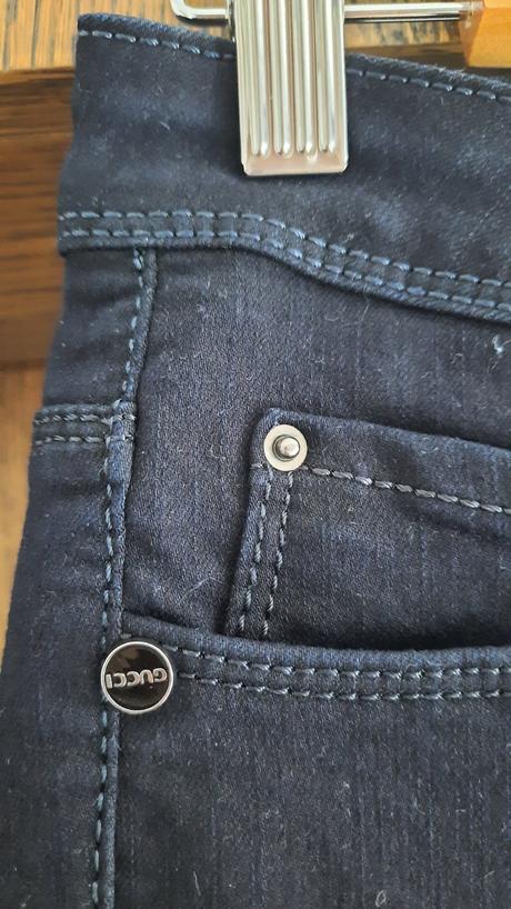 Tmavomodré jeansy gucci, s