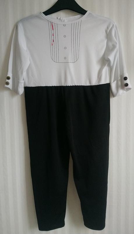 Kostým gombička - čiernobiely overal, 104-110 cm,