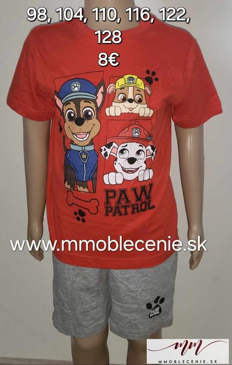 Pyžamo paw patrol, disney,98 - 128