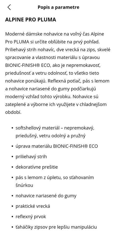 Zateplené športové nohavice alpine pro "m", m