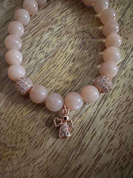 Náramok slnečný kameň anjel,