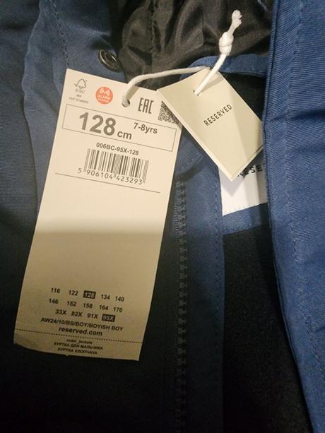 Prešívana tepla bunda zateplena 128 a 134, reserved,128 / 134