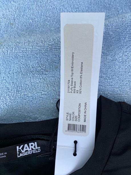 Nádherné vyšívané tricko karl lagerfeld, xs