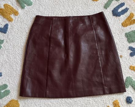 Koženková burgundy sukňa, new look, l/40, new look,l