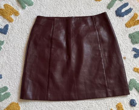 Koženková burgundy sukňa, new look, l/40, new look,l