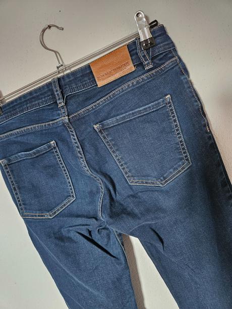 Tmavomodré mid rise skinny fit rifle - top stav, zara,36