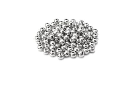 Korálky 10 mm - rhodium, 