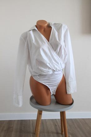 Elegantná bavlnená body košeľa, h&m, h&m,xs