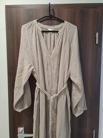 Mušelínové šaty cappuchino oversize, h&m,m