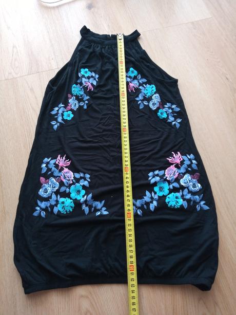 Top okolo krku s potlačou kvetov, bonprix,36