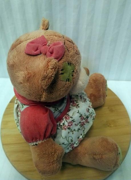 Plyšový hnedý medveď v šatách, i love you, 26 cm, 