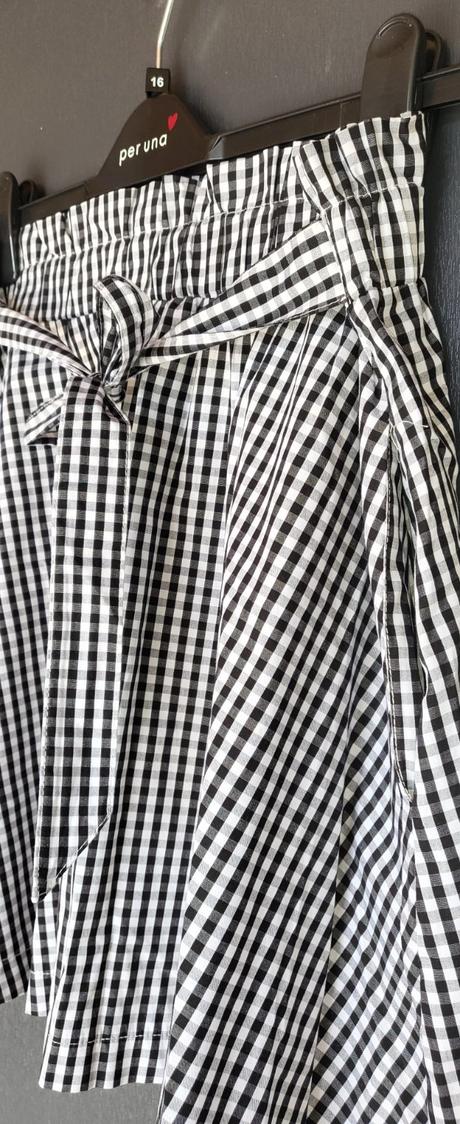 Károvaná sukňa s vreckami, l / m