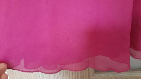 Krásne cyklámenové šaty s vlečkou + motýlik, 38