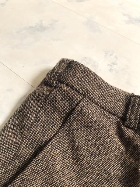 Tvídové široké nohavice s manžetami, 36