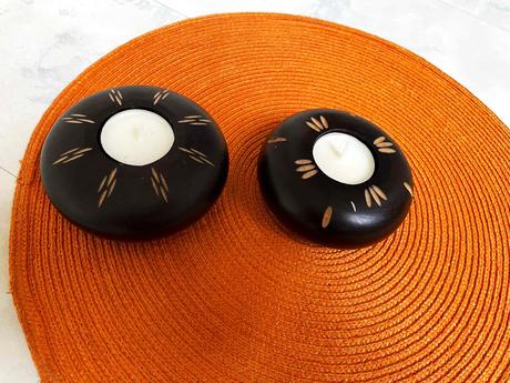 Naturálne drevené svietniky 2 ks,