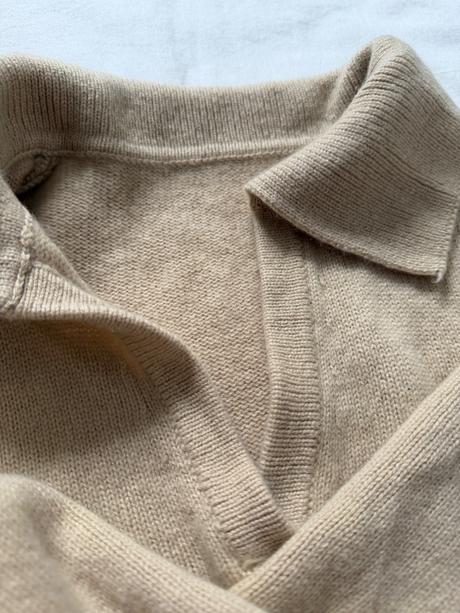 Luxusný sveter zo kašmíru klasický polo golier, m