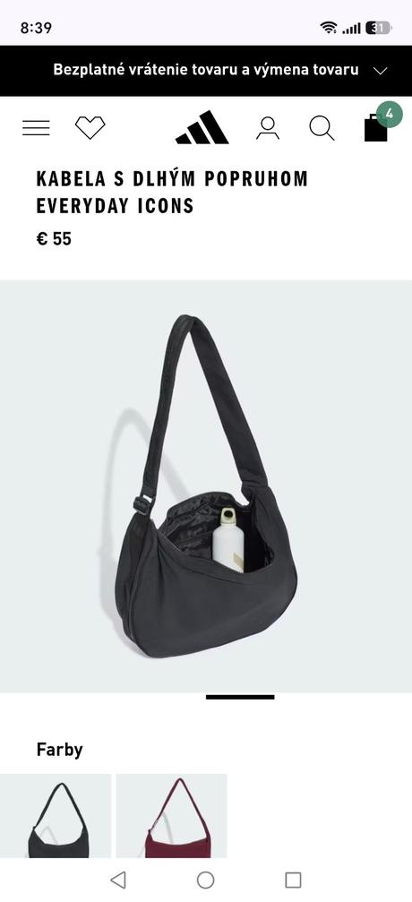Väčšia adidas taška cez rameno, adidas