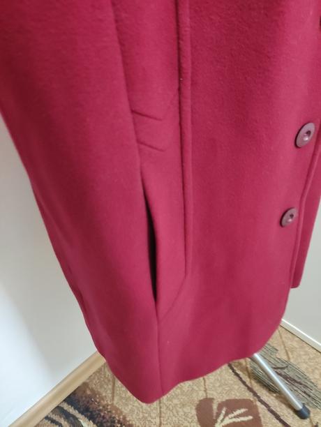 Krásny vlnený kabát golier pravá líška, 52