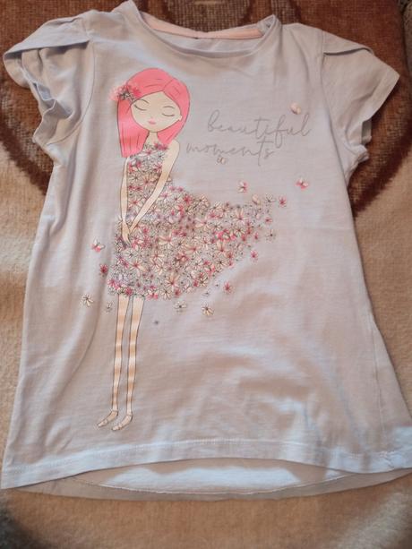 Tričko s dievčatkom s kvetmi, pepco,128