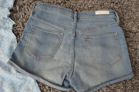 Rifľové kraťasky s tričkom 158-164, h&m,164