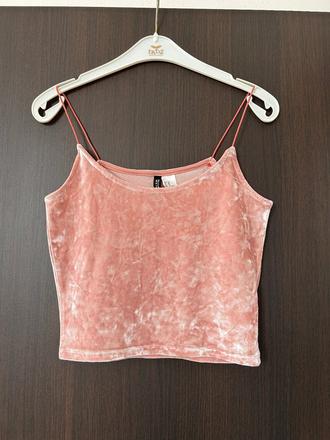 Ružový crop-top, h&m,xs
