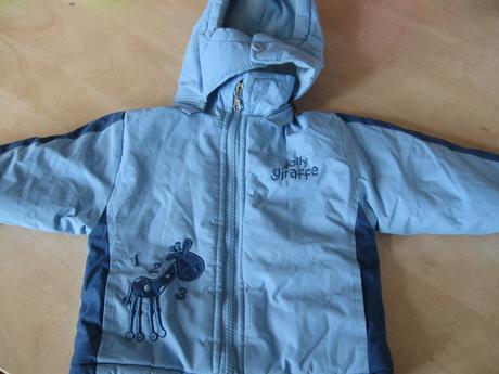 Bledomodrá bundička so žirafkou na zimu, 80