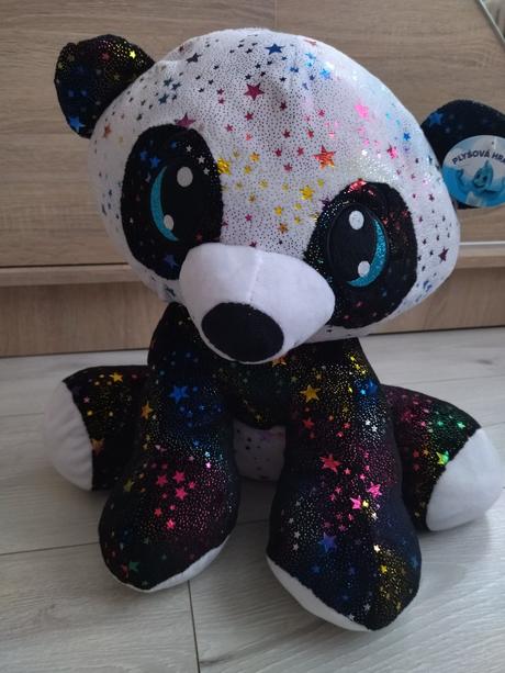 Plyšový trblietavý medvedík,