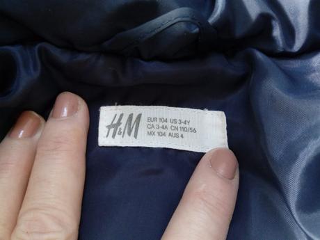 Zimna bunda, h&m,104