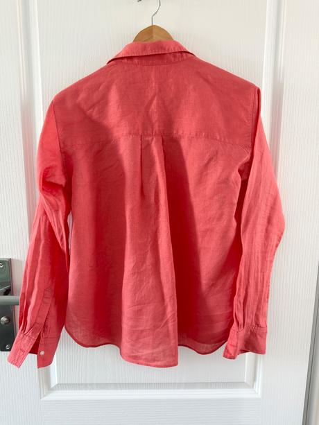 Koralová ľanová košeľa uniqlo ľan, s