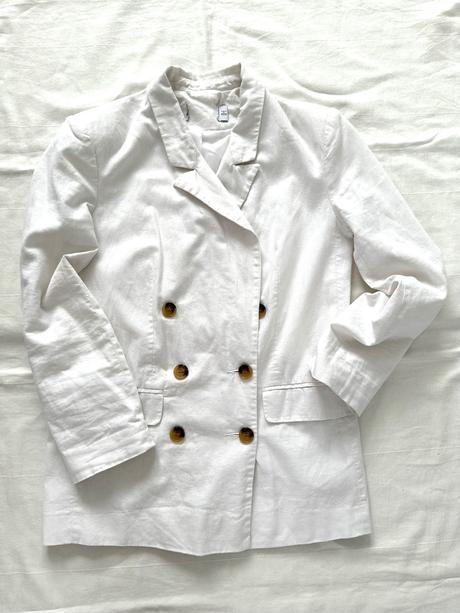 Biele ľanové sako, m