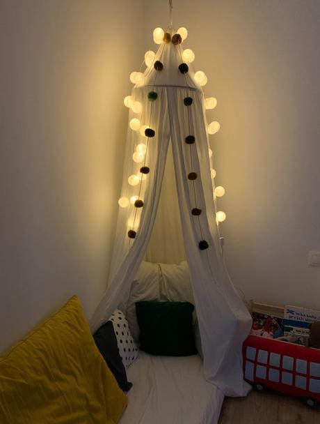 Biely baldachýn z biobavlny, top stav, 