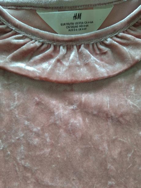 Ruzove saty, h&m,110