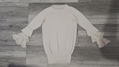 Sveter s háčkovanými rukávmi, bonprix,m