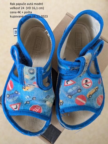 Rak papuče autá modré, rak,24