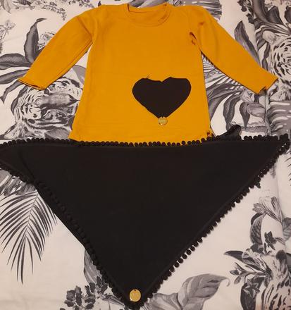 Tričko- mikina so šatkou a čiapkou, 122