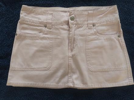 Ružová rifľová minisukňa, m