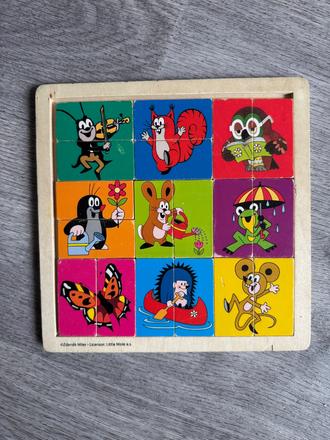 Drevená vkladačka krtko,