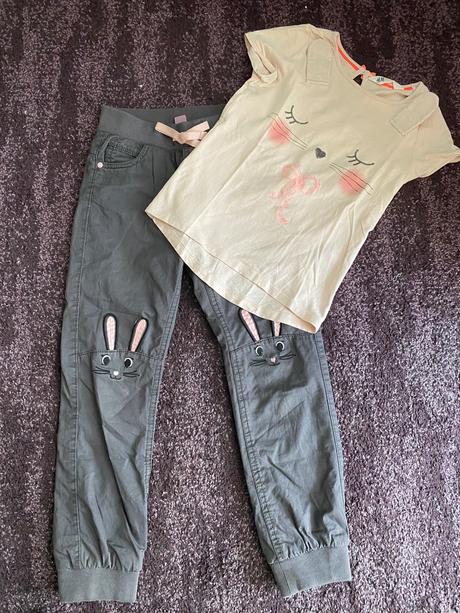 Zajačikový komplet (zateplene nohavice), h&m,122