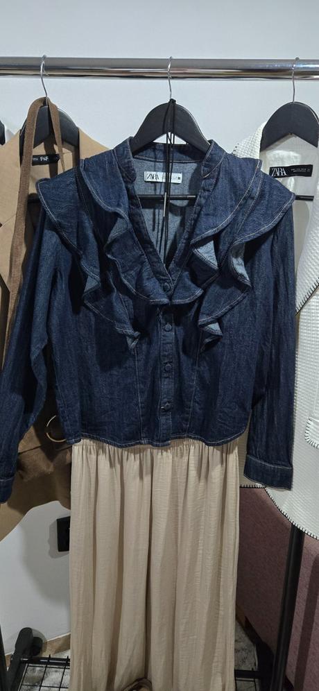 Riflová košeľa zara, zara,m